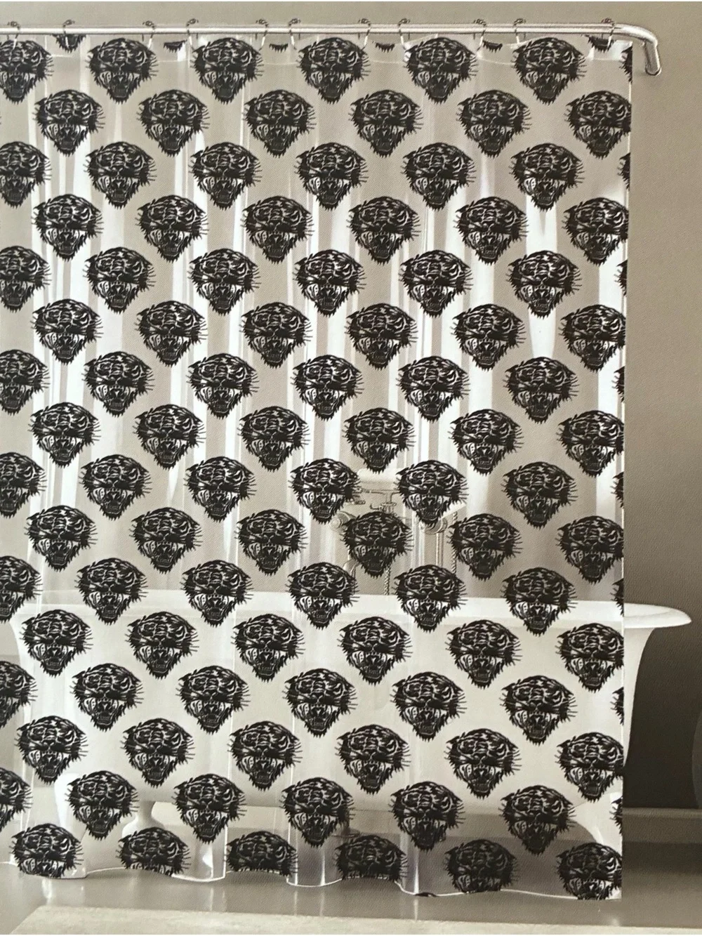Ed Hardy Black Tiger Shower Curtain / Liner